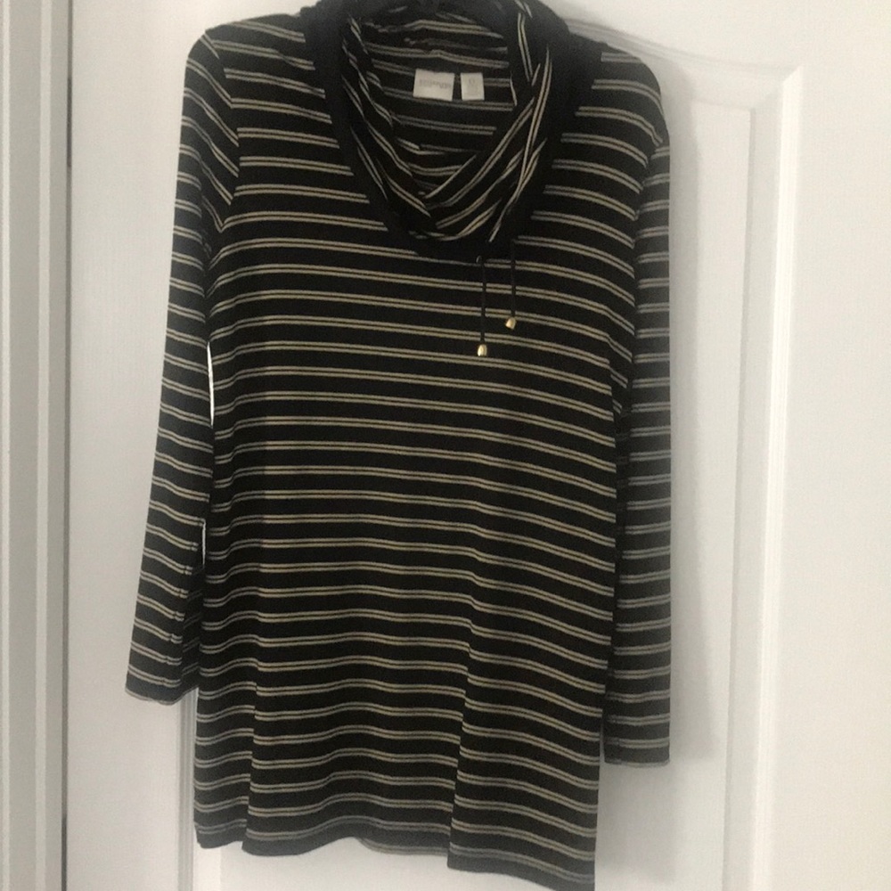 Tunic Black with stripes Chico’s Zenergy